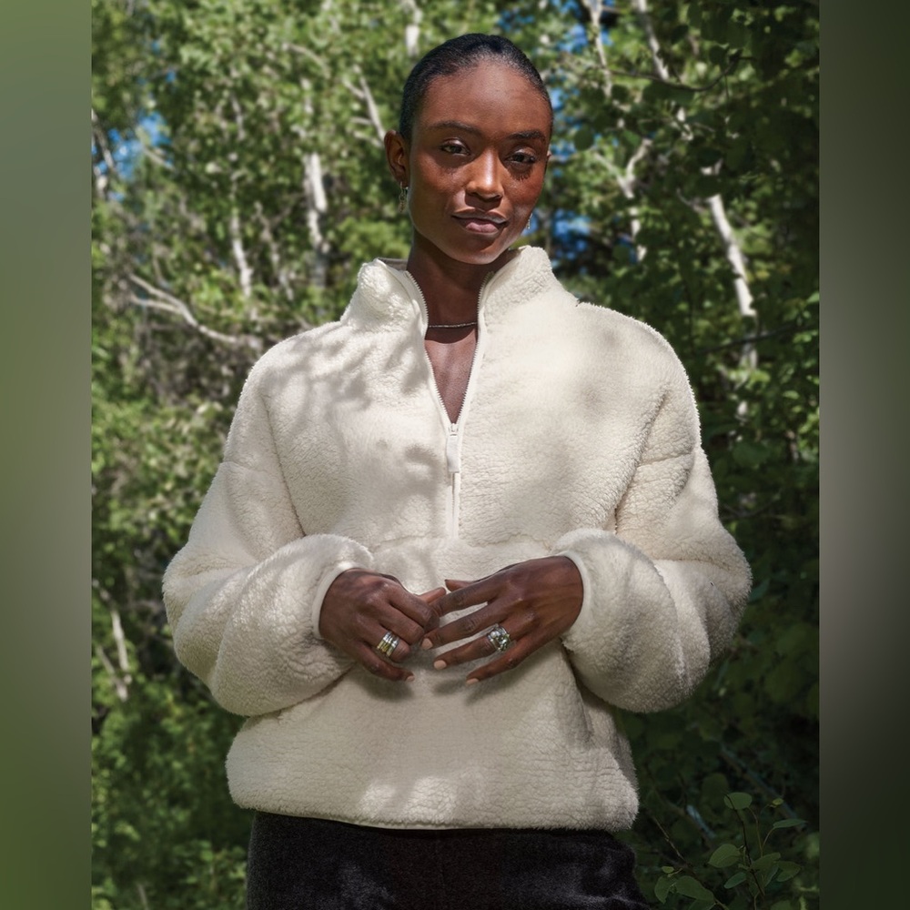 NWT Sundance catalog Heidi Sherpa pullover petite XS